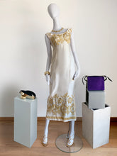 Load image into Gallery viewer, VINTAGE 1960S COUTURE SATIN BROCADE WEDDING DRESS
