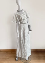 Load image into Gallery viewer, VINTAGE 1970S COUTURE BROCADE DIAMANTE MAXI WEDDING DRESS
