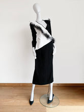 Load image into Gallery viewer, VINTAGE 1980S SIMON ELLIS OSTRICH TRIM EVENING DRESS
