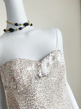 Load image into Gallery viewer, ARCHIVE BRUCE OLDFIELD SILK &amp; LEOPARD PRINT SEQUIN DRESS
