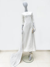 Load image into Gallery viewer, VINTAGE 1960S COUTURE EMPIRE LINE STRUCTURAL WEDDING GOWN
