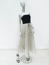 Load image into Gallery viewer, ARCHIVE MONIQUE LHUILLIER VELVET AND TULLE EMBELLISHED GOWN
