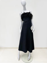 Load image into Gallery viewer, VINTAGE 1970&#39;S OSTRICH &amp; DIAMANTE EVENING DRESS
