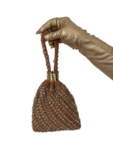 Load image into Gallery viewer, VINTAGE 1970S BRASS EMBELLISHED POUCH EVENING BAG
