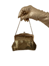 Load image into Gallery viewer, 1940S WHITING &amp; DAVIS GOLD MESH CHAINMAIL BAG
