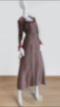 Load and play video in Gallery viewer, VINTAGE 1970S BYROTER OF LONDON TAFFETA LACE BALL GOWN
