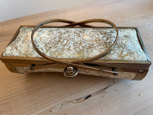 Load image into Gallery viewer, 1950S CREAM AND GOLD CONFETTI LUCITE &amp; BRASS BRIDAL BAG
